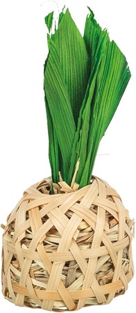 Ananas, bambu med majsblad och hö, 6,5 × 14 cm
