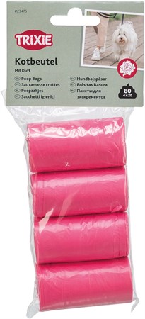 Bajspåsar, rosendoft, 4 rullar x 20 st, rosa