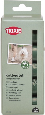 Bajspåsar av majs, komposterbara, 10 rullar x 10 st, skogsgrön