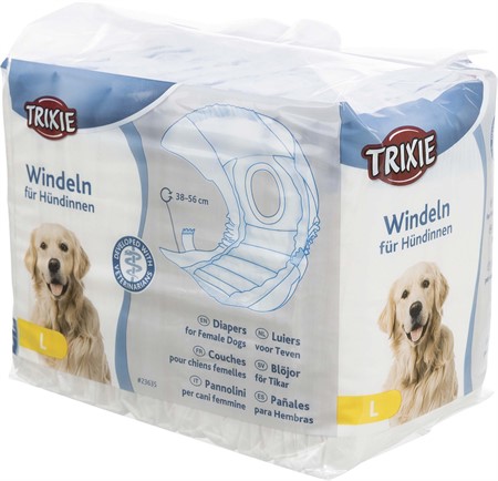 Blöjor för tikar, L: 38-56 cm, 12-pack