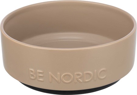 BE NORDIC skål, keramik/gummi, 1.2 l/ø 18 cm, taupe