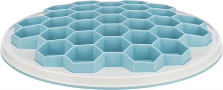 Slow Foderplatta "bivax", plast/TRP/TPE, ø 30 cm, grå/blå