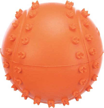 Gummiboll knottrig  m pip 6 cm, orange