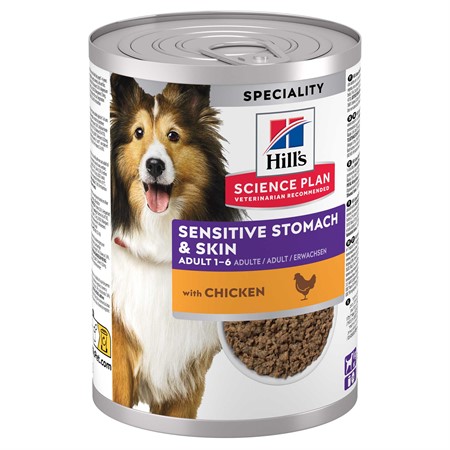 Hills Canine Adult Sen.Stomach & Skin Chicken & Veg. 12x370g