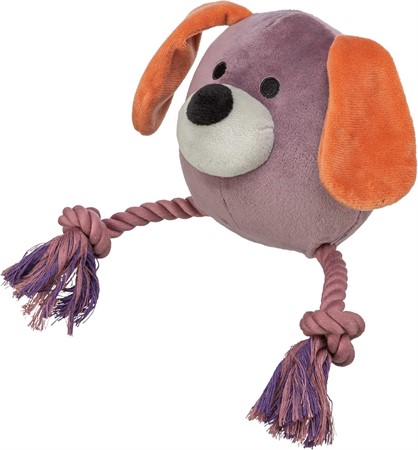Hund med rep, plysch/rep, 27 cm