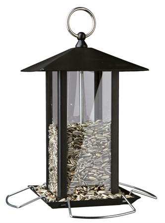 Vildfågelmatare, metall, 19 × h20 × 19 cm, svart