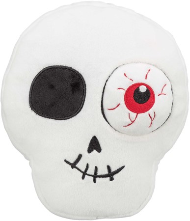 Halloweenleksak, Döskalle enögd, plysch, 19 cm