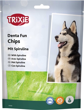 Denta Fun Tuggchips med Spirulina Alger, 100 g