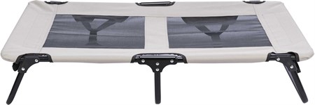 Campingsäng, 120 × 19 × 70 cm, beige/svart