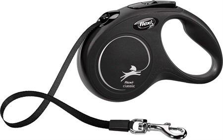 flexi New CLASSIC , S: 5 m band, svart