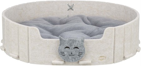 Bädd Emelie, filt, oval, 50 × 42 cm, sand/grå