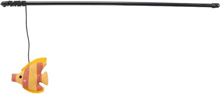Kattvippa med fisk, plast/plysch, 46 cm