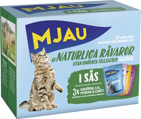 Mjau kött&fisk i sås multipack 12*85g