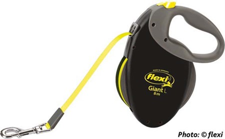 flexi NEON GIANT, M: 8 m band, svart/neon