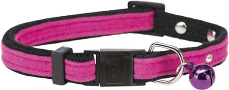 Katthalsband med 4 små strass, bjällra. Polyster. Bl.frg