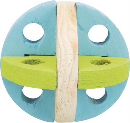 Gnagarboll med hål, trä, ø 8,5 cm