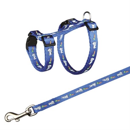 Sele+koppel Kanin ställbar m motiv 25-44cm/10mm, 1,25m