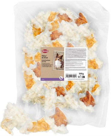 Kaninskinn med päls, 500 g